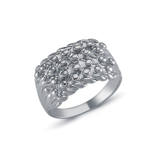 Ring sterling silver four row - four,