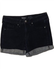 MOSSIMO Womens Mid Rise Denim Shorts US 4 Small W27 Navy Blue Cotton CS09