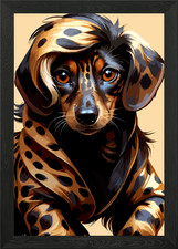 A cute Dachshund 018 Framed