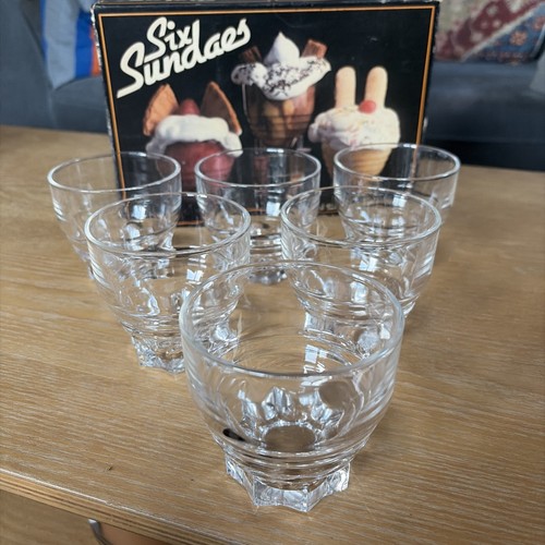 Vintage sundae set glass - vintage,