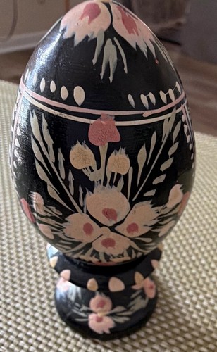 Black pysanka petrykivka - black,