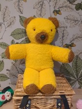 Vintage Retro Brown yellow/ orange Teddy Bear 35cm 1970s