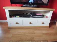 BUCKINGHAM PAINTED LARGE PLASMA TV UNIT /SOLID PINE - SOLID OAK