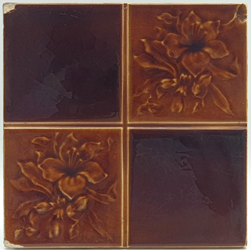 Antique fireplace tile - fireplace,