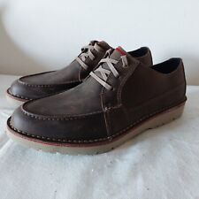 NEW CLARKS VARGO VIBE MENS BROWN LEATHER LIGHTWEIGHT CASUAL SHOES UK SIZE 8