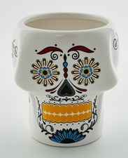 Don Julio Tequila Feast of the Dead Stoneware Tumbler Yellow Glass Glasses Club (3303-1)