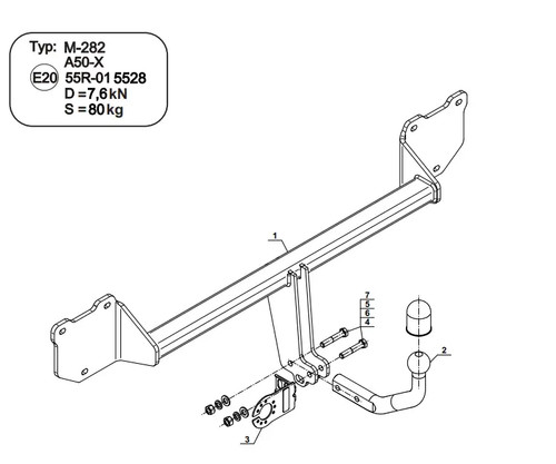 Swan neck tow - tow, for