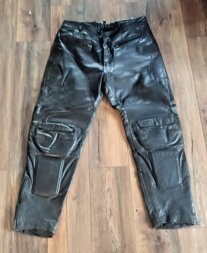Jts black leather motorcycle - black,