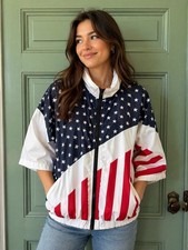 VTG 90s American Flag Jacket