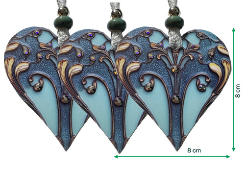 Hearts set blue gold - of,