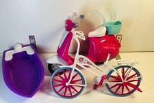 Barbie Vehicle Bundle Boat Bicycle Moped Motorbike Kids Toys