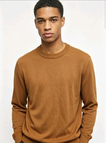Topman crew kneck brown jumper - topman,