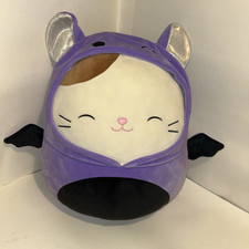 16” Squishmallow Halloween Cam Calico Cat As Purple Bat