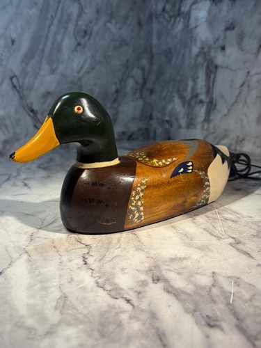 Wooden mallard decoy duck - wooden,
