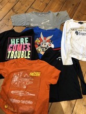 Bundle of 6 Boys T-Shirts Age 5–6 – Mix of Long & Short Sleeves – Very Good