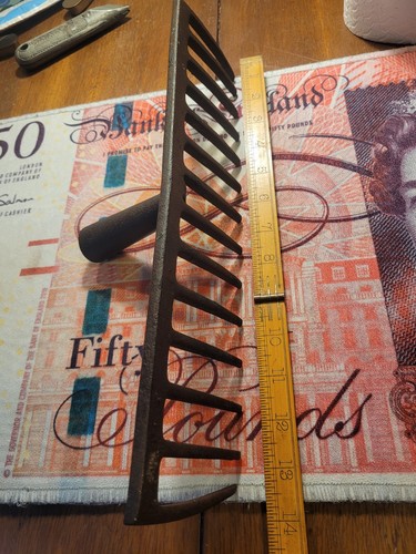 Vintage garden rake head - rake,