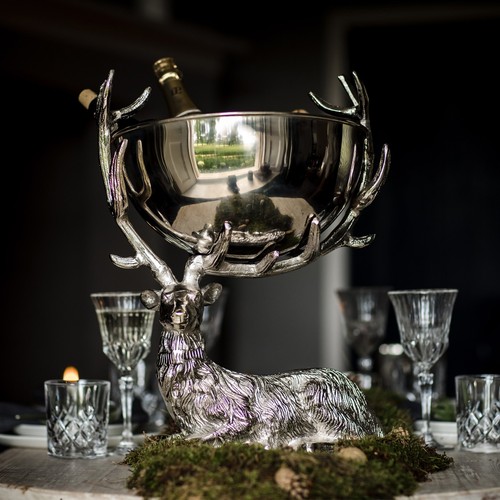 Large resting stag - punch, bowl