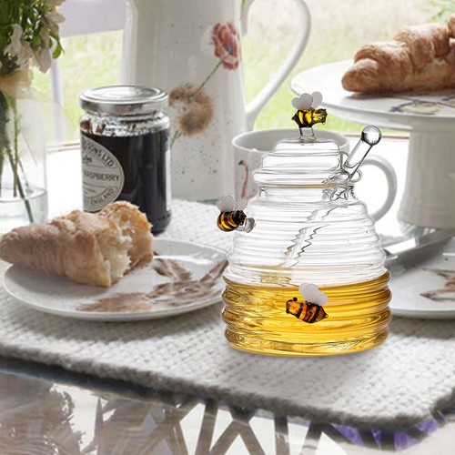 Glass honey jar with lid - jar,