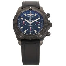 Breitling Blackbird M44359 PVD Steel Watch 44mm Case Black Dial Adjustable Strap