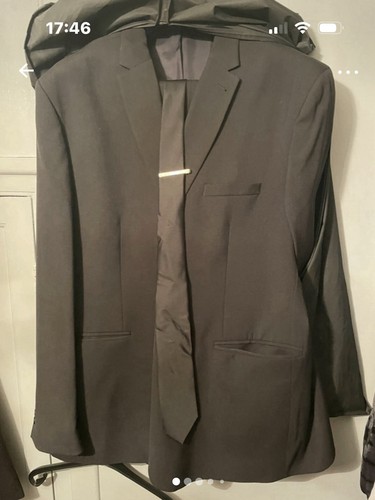 Men black suit 56in - men,