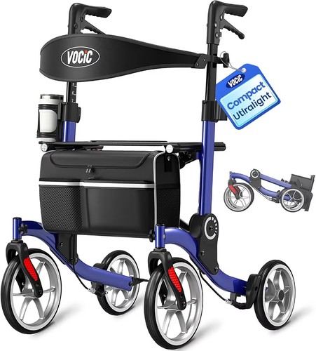 Rollator walker with seat - with, for