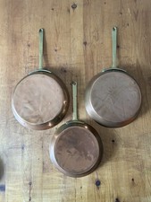 Set of 3 Vintage Copper Frying
