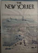 The New Yorker : View of the World from 9th Avenue Steinberg 1976 Large Poster 