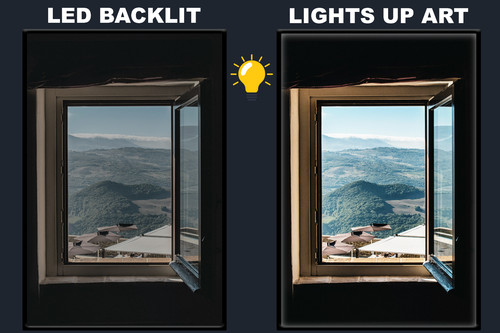 Led backlit window view wall - led,
