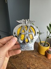 Vintage Chrome / Enamel AA Car Badge Number reference 9A66544