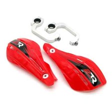 ATV Hand Guard (Red Paddle, Silver Bracket Clamp) for Honda TRX250R