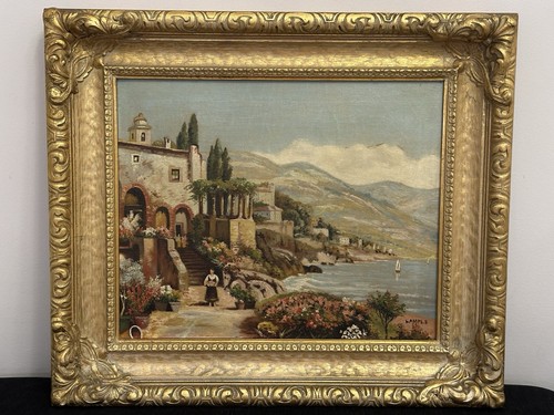 Antique framed coastal - antique,