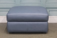 G PLAN HARDY STORAGE FOOTSTOOL IN CAMBRIDGE SKY LEATHER (1371) RRP £684.