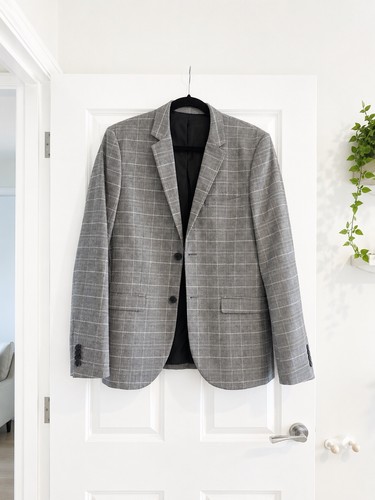 Men grey check skinny - men's,
