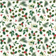 Christmas fabric mistletoe - fabric,