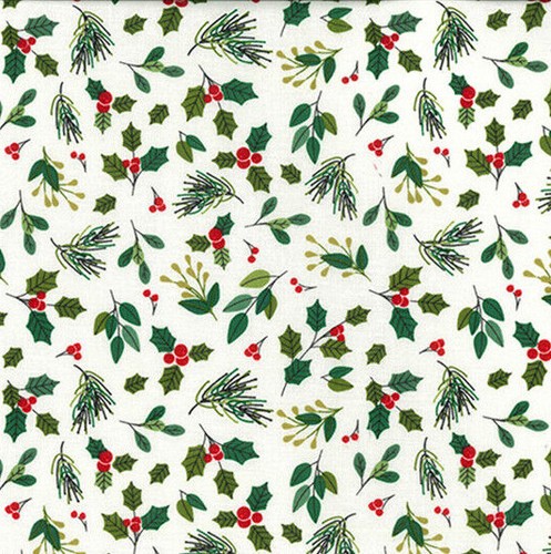 Christmas fabric mistletoe - fabric,