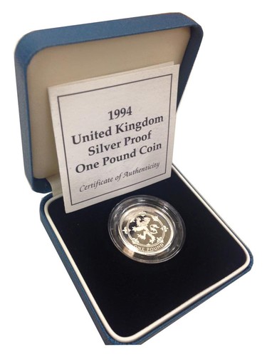 Silver proof one - silver, £1