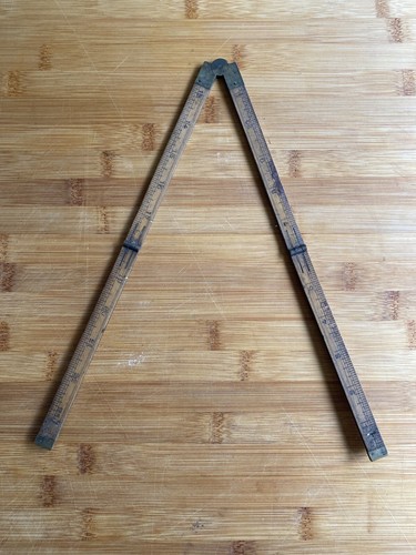 Vintage folding wooden ruler