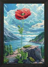 Red Poppy Flower Landscape