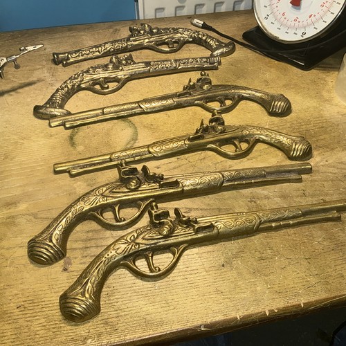 Brass vintage gun - vintage, ornament