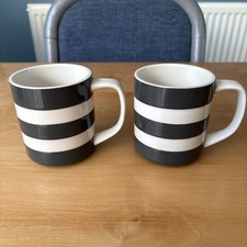 T G Green Cornishware 2x Tin Grey 10oz Mugs