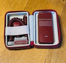 Rare 1970s Braun Electric Razor Shaver Model 5666 In Burgundy  With Travel Case