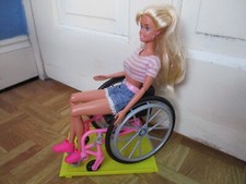 pink wheelchair ramp 90s Barbie doll blonde t shirt shorts disabled handicapped