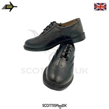 Black Leather Ghillie Brogues