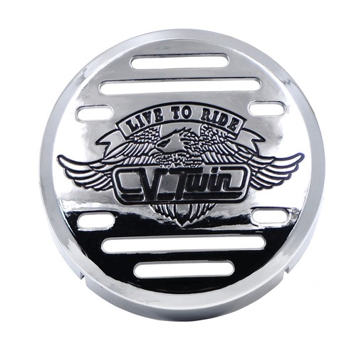 Chrome twin horn cover for - v-twin, cover-