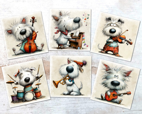 Musical westie terrier - westie, card