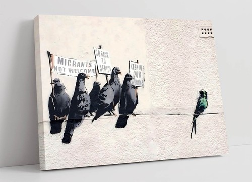 Banksy canvas street wall art - wall,