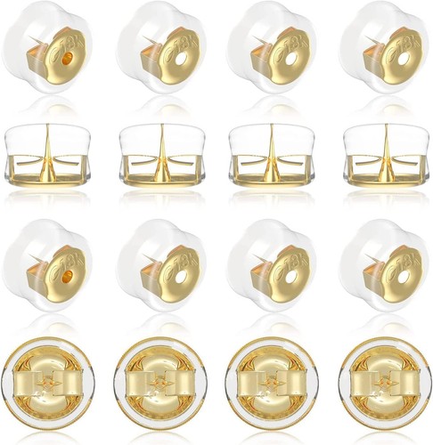 18k gold secure earring - secure,