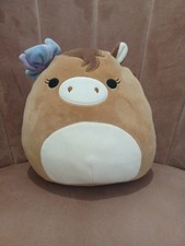 Original Squishmallows Cow Purple and Blue Bow Plush Soft Toy