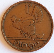 1942 Irish One Penny Coin