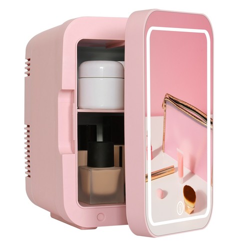 Mini fridge with led mirror - 4l,